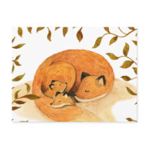 bosdier bosvos vos Postkaart