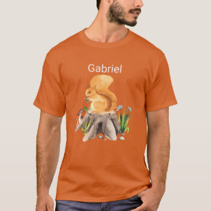 Bosdier eekhoorn met naam Gabriel grappig T-shirt