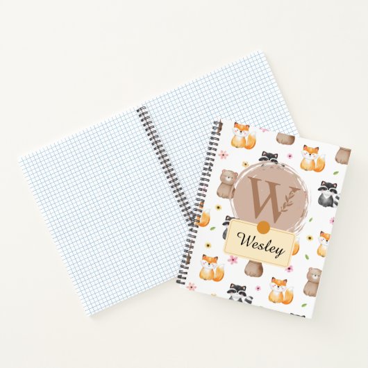 Bosdier Gepersonaliseerd - Benoemd met Letter W Notitieboek (Binnen)