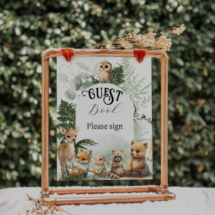 Bosdier Groene decoratie Gastboek Baby Shower