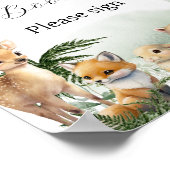 Bosdier groenheid gastboek baby shower poster (Hoek)