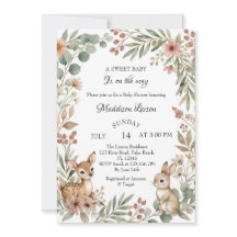 Bosdier Herten Konijn Salie Groene Baby Shower