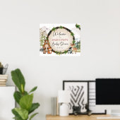 Bosdier houten plak welkomstbord poster (Thuiskantoor)