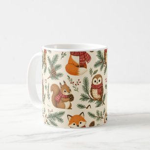 Bosdier Kerst Koffie Eekhoorn Vos Uil Koffiemok