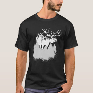 Bosdier met natuur en boswachter en eland t-shirt