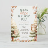 Bosdier Uil Baby Shower Kaart (Staand voorkant)