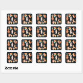 Bosdier verjaardagsfeest cadeautje vierkante sticker (Vel)