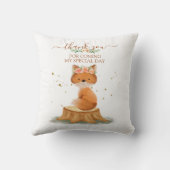Bosdier Vos Baby Shower Botanisch Ontwerp Kussen (Achterkant)