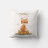 Bosdier Vos Baby Shower Botanisch Ontwerp Kussen (Voorkant)