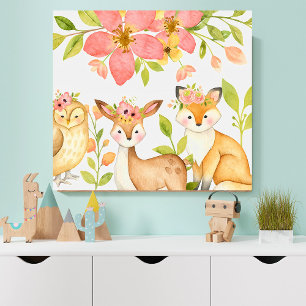 Bosdier Watercolor Bloemenschildering Muur Kunst v Poster