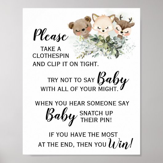 Bosdier zeg niet dat het Baby shower van het Baby- Poster (Voorkant)