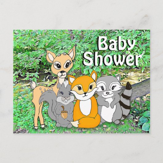 Bosdierbossen Baby shower Briefkaart (Voorkant)