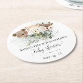 Bosdierbossen Baby shower Greenery Ronde Kartonnen Onderzetter (Gebogen)