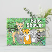 Bosdierbossen Baby shower Kaart (Staand voorkant)