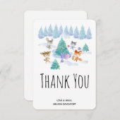 Bosdierdansen rond een vlinderboom bedankkaart (Voorkant / Achterkant)