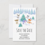 Bosdierdansen rond een vlinderboom save the date (Voorkant)