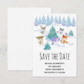 Bosdierdansen rond een vlinderboom save the date (Voorkant / Achterkant)