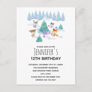 Bosdierdansen rond een vlinderboom uitnodiging briefkaart