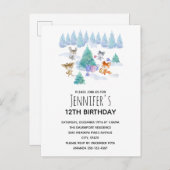 Bosdierdansen rond een vlinderboom uitnodiging briefkaart (Voorkant / Achterkant)