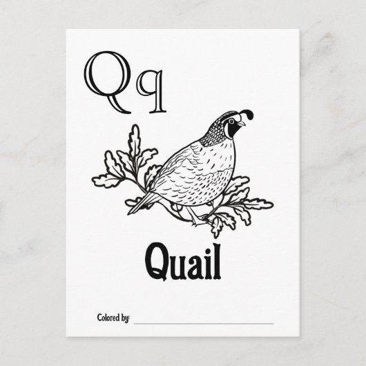 Bosdieren ABC Kleurend Baby shower Activiteit Briefkaart (Voorkant)