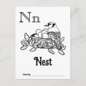 Bosdieren ABC Kleurend Baby shower Activiteit Briefkaart (Voorkant)