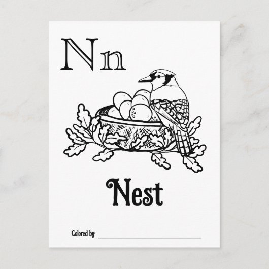 Bosdieren ABC Kleurend Baby shower Activiteit Briefkaart (Voorkant)