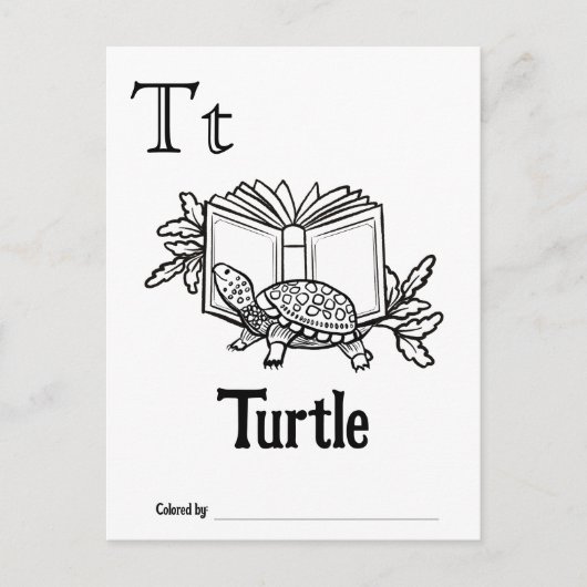 Bosdieren ABC Kleurend Baby shower Activiteit Briefkaart (Voorkant)