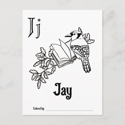 Bosdieren ABC Kleurend Baby shower Activiteit Briefkaart (Voorkant)