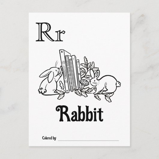 Bosdieren ABC Kleurend Baby shower Activiteit Briefkaart (Voorkant)