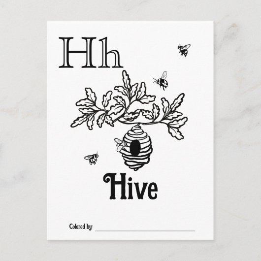 Bosdieren ABC Kleurend Baby shower Activiteit Briefkaart (Voorkant)