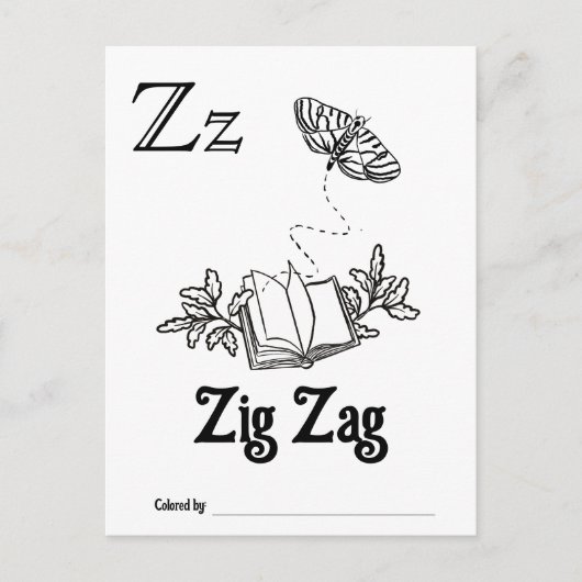 Bosdieren ABC Kleurend Baby shower Activiteit Briefkaart (Voorkant)