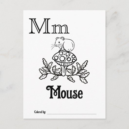 Bosdieren ABC Kleurend Baby shower Activiteit Briefkaart (Voorkant)