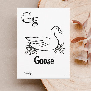 Bosdieren ABC Kleurend Baby shower Activiteit Briefkaart