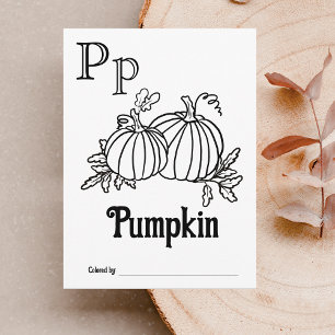 Bosdieren ABC Kleurend Baby shower Activiteit Briefkaart