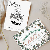 Bosdieren ABC Kleurend Baby shower Activiteit Briefkaart