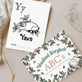 Bosdieren ABC Kleurend Baby shower Activiteit Briefkaart