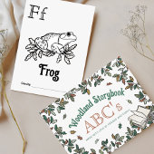 Bosdieren ABC Kleurend Baby shower Activiteit Briefkaart