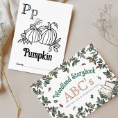 Bosdieren ABC Kleurend Baby shower Activiteit Briefkaart