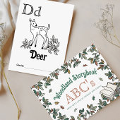 Bosdieren ABC Kleurend Baby shower Activiteit Briefkaart