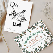 Bosdieren ABC Kleurend Baby shower Activiteit Briefkaart