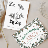 Bosdieren ABC Kleurend Baby shower Activiteit Briefkaart