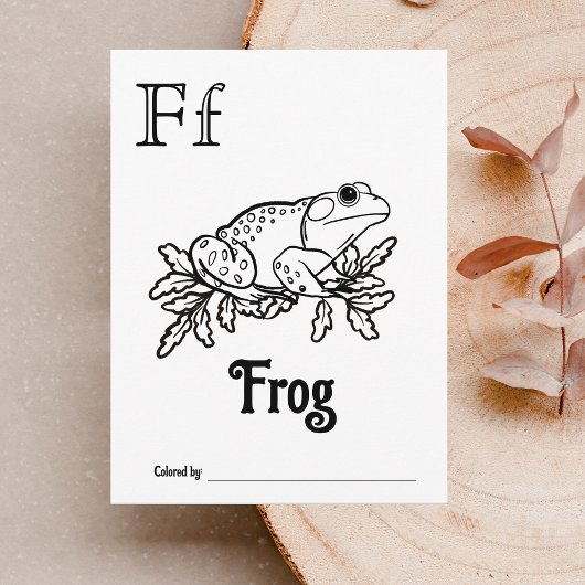 Bosdieren ABC Kleurend Baby shower Activiteit Briefkaart