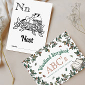 Bosdieren ABC Kleurend Baby shower Activiteit Briefkaart