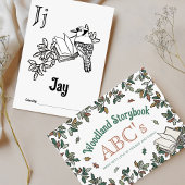 Bosdieren ABC Kleurend Baby shower Activiteit Briefkaart