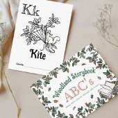 Bosdieren ABC Kleurend Baby shower Activiteit Briefkaart