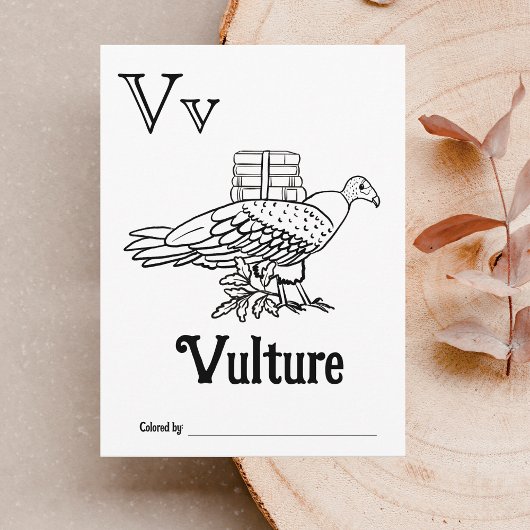 Bosdieren ABC Kleurend Baby shower Activiteit Briefkaart