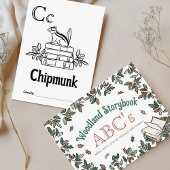 Bosdieren ABC Kleurend Baby shower Activiteit Briefkaart