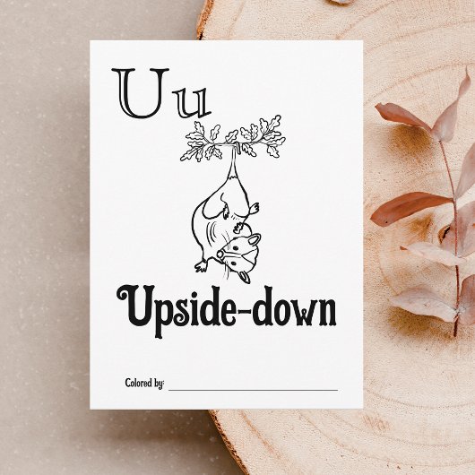 Bosdieren ABC Kleurend Baby shower Activiteit Briefkaart