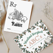 Bosdieren ABC Kleurend Baby shower Activiteit Briefkaart