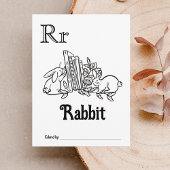 Bosdieren ABC Kleurend Baby shower Activiteit Briefkaart